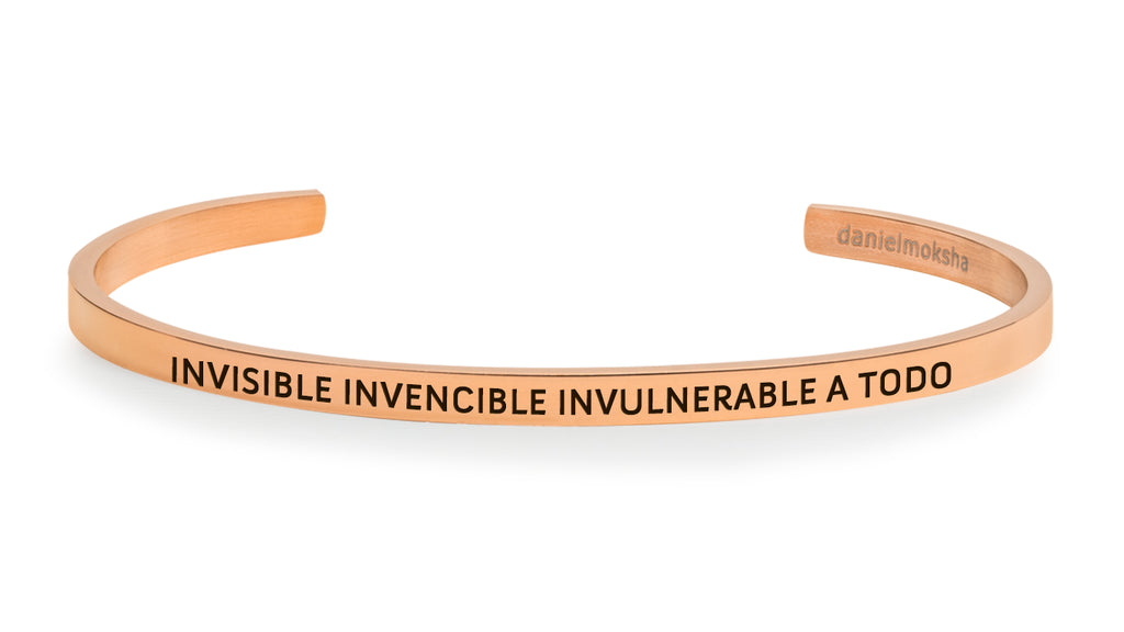 pulsera invisible invencible invulnerable a todo oro rosa Daniel Moksha