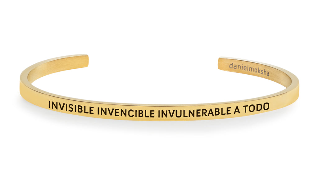pulsera invisible invencible invulnerable a todo oro Daniel Moksha