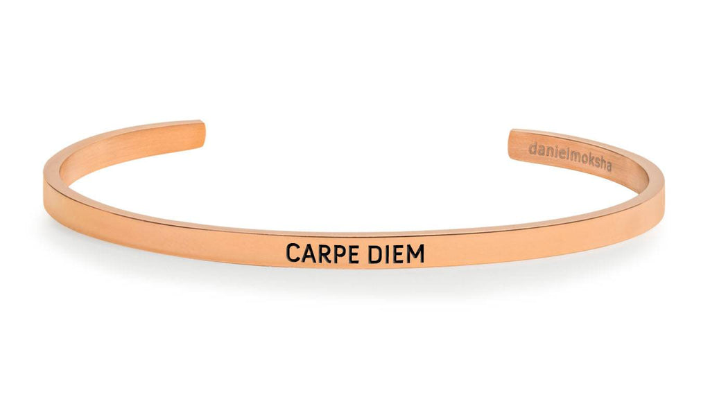 Pulsera Carpe diem (aprovecha el día) Oro Rosa  Daniel Moksha