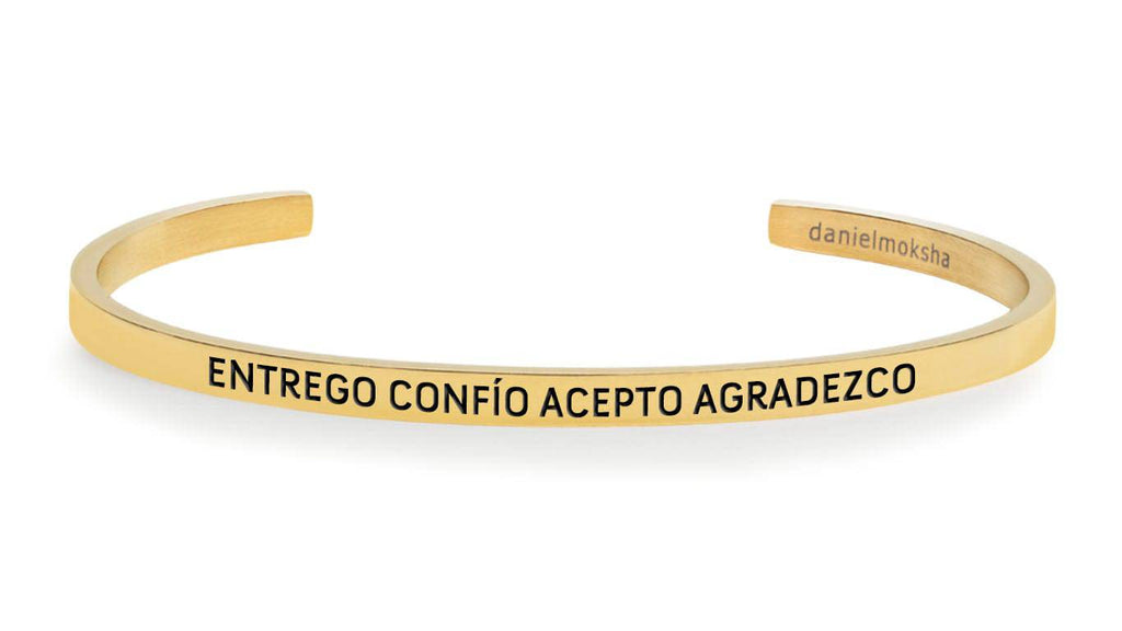 Pulsera Entrego, confío, acepto y agradezco  Oro Daniel Moksha
