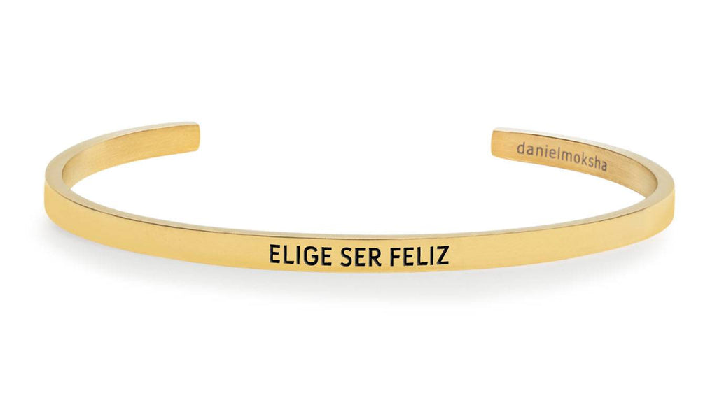 Pulsera Elige ser feliz Oro Daniel Moksha