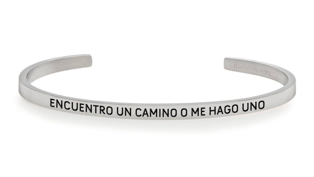 Pulsera Encuentro un camino o me hago uno Plata  Daniel Moksha