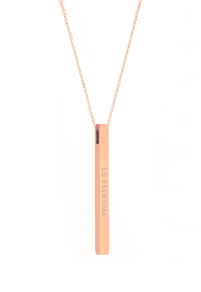 Collar de Barra Lo esencial es invisible a los ojos - Oro Rosa Daniel Moksha