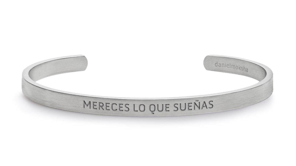 Pulsera Mereces lo que sueñas (Hombre sin tinta negra) Plata Daniel Moksha